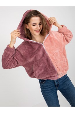 Džemperis su užtrauktuku ir kapišonu Relevance (tamsiai ir šviesiai rožinės spalvų)